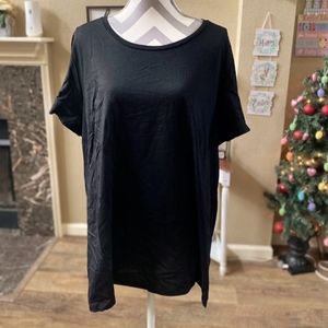 Plus size 22/24 classic black shirt with flutter sleeve